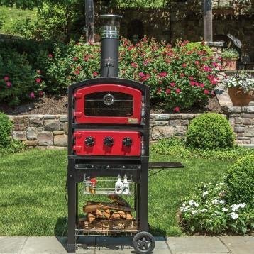 Fornetto Wood Fired Pizza Oven and Smoker - Red