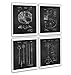 Vintage Drum Posters Set of 4 Unframed Patent Art Chalkboard Gift for Drummer Wall Decor