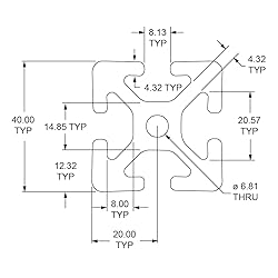 8020, 40-4040, 40 Series 40mm x 40mm 40x40