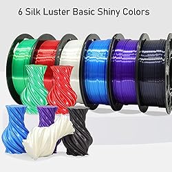 1.75mm Silk Shiny PLA 6 in 1 Basic Colors Bundle