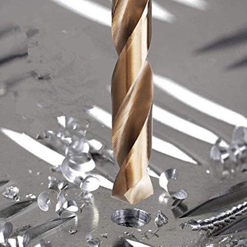 Migiwata 1/16" - 1/4" 13 Piece M35 Cobalt Steel Jobber Twist Drill Bits Set,135° Pilot Split Point, Metal Index Case, Extremely Heat Resistant, to Cut Through Stainless Steel and Cast Iron