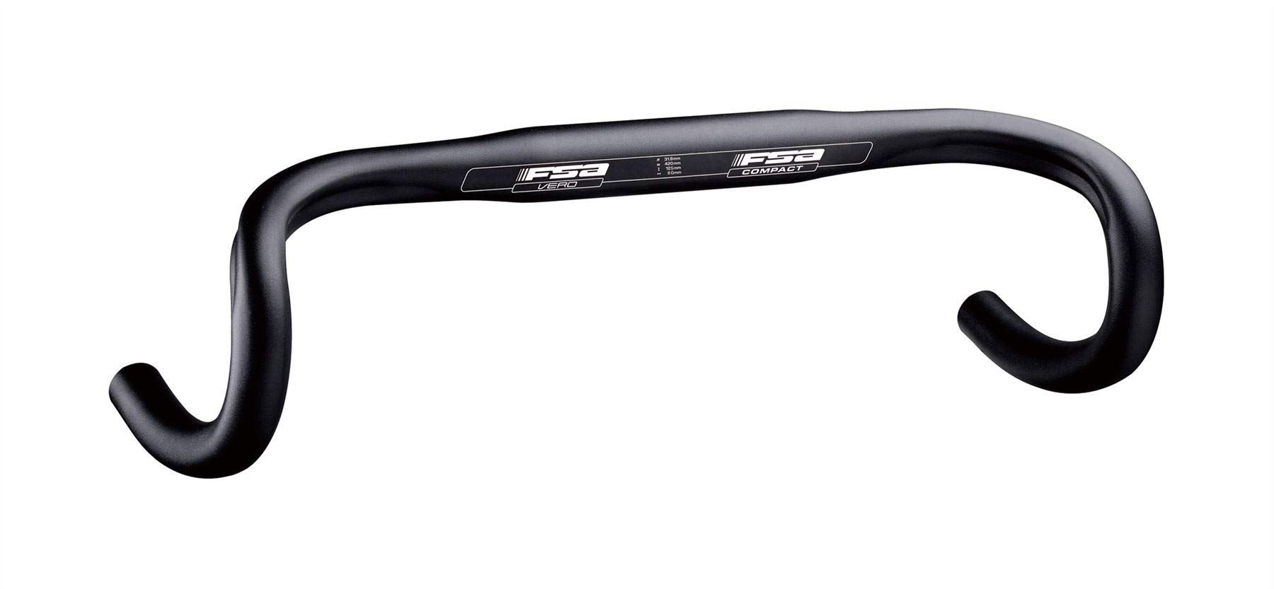 FSA Vero Compact Drop Bar - Black, 40 cm