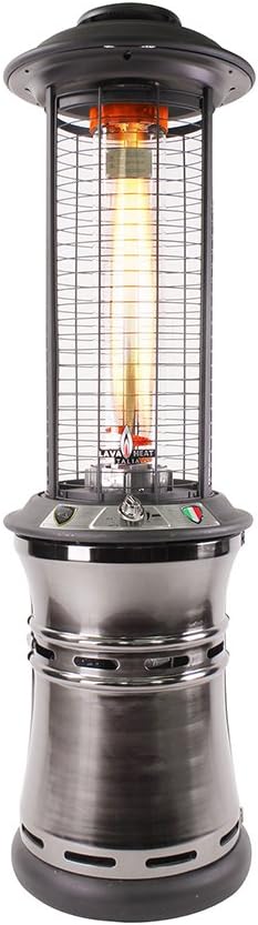 Lava Heat Italia Cylindrical Collapsible 6-feet Commercial Propane Flame Patio Heater Gun Metal