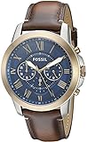 Fossil Men's FS5150 Grant Chronograph Dark Brown Leather Watch