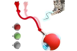 Yilia Interactive Rolling Cat Dog Ball Toy, Upgrade Automatic Moving Cat Toys, Self Rolling Dog Ball Interactive Cat Toys, Smart Automatic Electric Balls Toys for Bored Cats Dogs (Red)