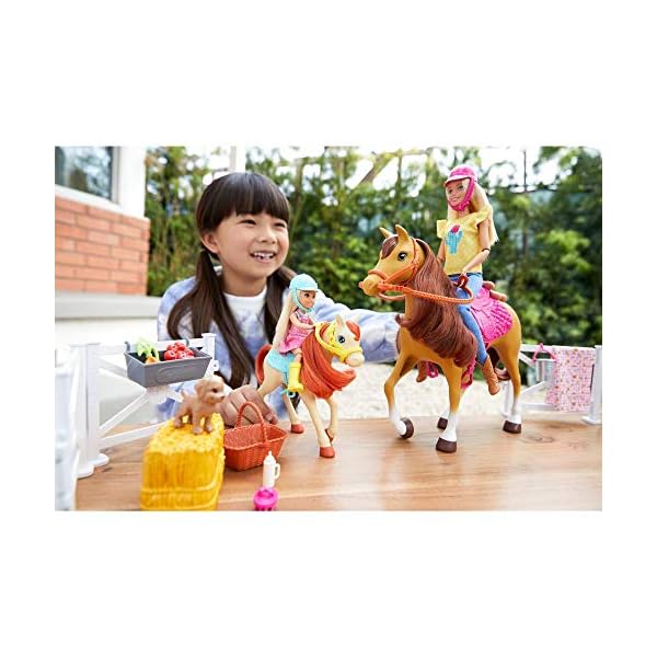 Barbie Puppe und Pferd, Barbie und Chelsea Pferd, Barbie Kleidung, Barbie Accessoires, Geschenk für Kinder, Spielzeug ab 3 Jahre,GLL70 – Bild 3
