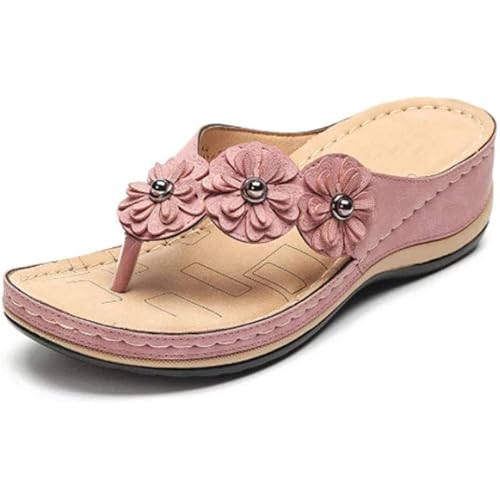 Deals Flower Clip Toe Beach Sandals