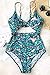 CUPSHE Women’s Lush Leaves Print Back Hook Closure Cut Out at Length One-Piece Swimsuit Beach Swimwear Bathing Suit (M) Green
