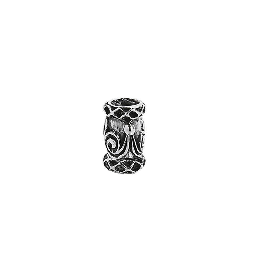 NKlaus 925 STERLING SILVER Celtic bead hair and beard jewellery double spiral 7130