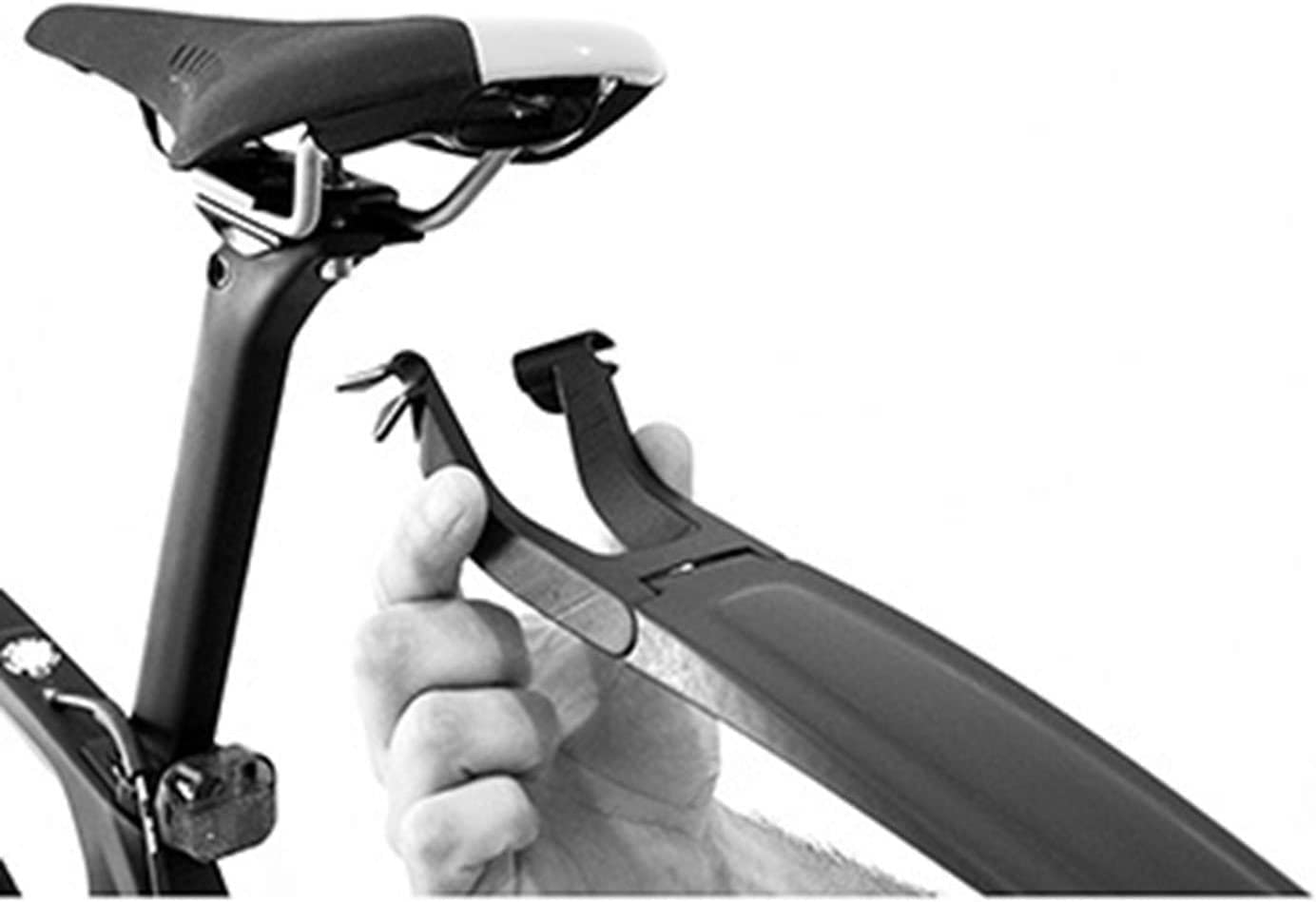 Polisport 8623700001 -S-Mud - Quick-Clip Rear Mudguard for MTB and Road, Saddle Rail Fit, Lightweight Design, Adjustable Height, Long Version for All Riding Styles, Black