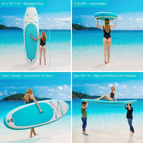 Soopotay Inflatable Paddle Boards for Adults, 10' x 32'' x 6'' Stand Up