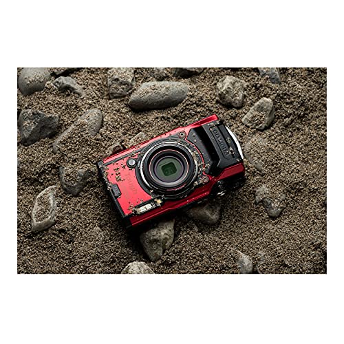 OM SYSTEM OLYMPUS TG-6 Red Underwater camera, Waterproof, Freeze proof, High Resolution Bright, 4K Video 44x Macro shooting