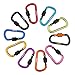 D-FantiX Aluminum Carabiner Keychain, Locking Carabiner Clip Outdoor Camping Equipment Pack of 10