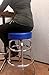 Richardson Seating Double Rung Backless Swivel Bar Stool with Chrome Frame and Seat, Blue, 30