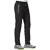 TBMPOY Men's Lightweight Hiking Travel Pants Athletic Outdoor Sports Elastic Waist Water Resistant Sweatpants 2 Pockets