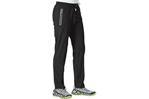 TBMPOY Men's Lightweight Hiking Travel Pants Breathable Athletic Fishing Active Joggers Zipper Pockets