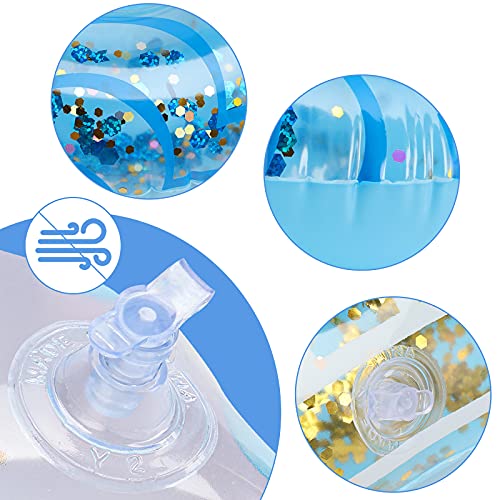 MCPINKY Inflatable Drink Holder, Sparkling Confetti Drink Pool Floats Mermaid Cup Holder Floats Inflatable Rainbow Floating Coasters for Kids Water Fun Toys Bath Toys Shower(6 Pack)