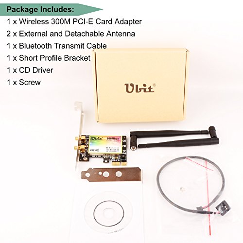 Ubit 300Mbps PCI Wireless Dual-Band 300Mbps PCI Express Adapter Network Card WLAN WiFi Adapter Bluetooth 4.0 3.5dBi Antenna Desktop PC Adapter - Thumbnail 6