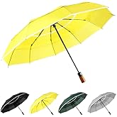 YumSur Compact Travel Umbrella - Windproof, Reinforced Canopy, Tested in 60mph Winds, Strong Reinforced Windproof Umbrella, One Touch Auto Open/Close for Men & Women