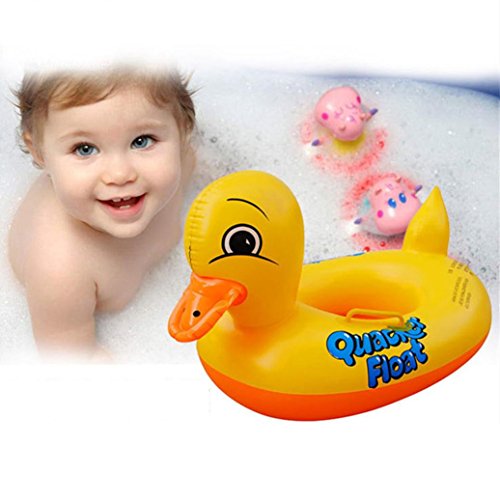 Swim Ring, Iusun Yellow Duck Inflatable Swiming Ring Seat Float Boat Pool Kids Baby Water Toy (Yellow)