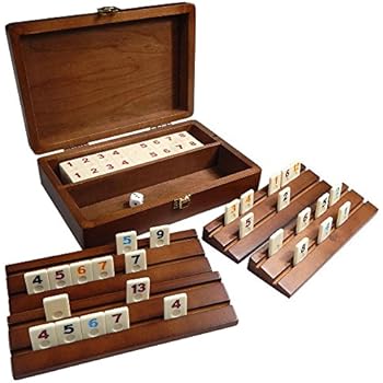 Best Chess Set Tracy Mini Travel Rummy Tile Board Game in Wood Case with Wooden Racks and Urea Tiles