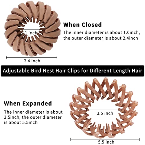 TOBATOBA Birds Nest Hair Clip, 7Pcs Lazy Bird's Nest Plate Hairpin, Bun