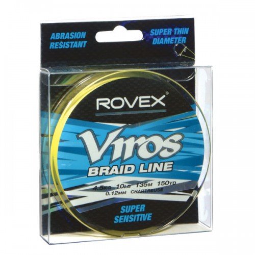 Rovex Viros Braid Line Chartreuse 9.1kg 20lb 300 yard