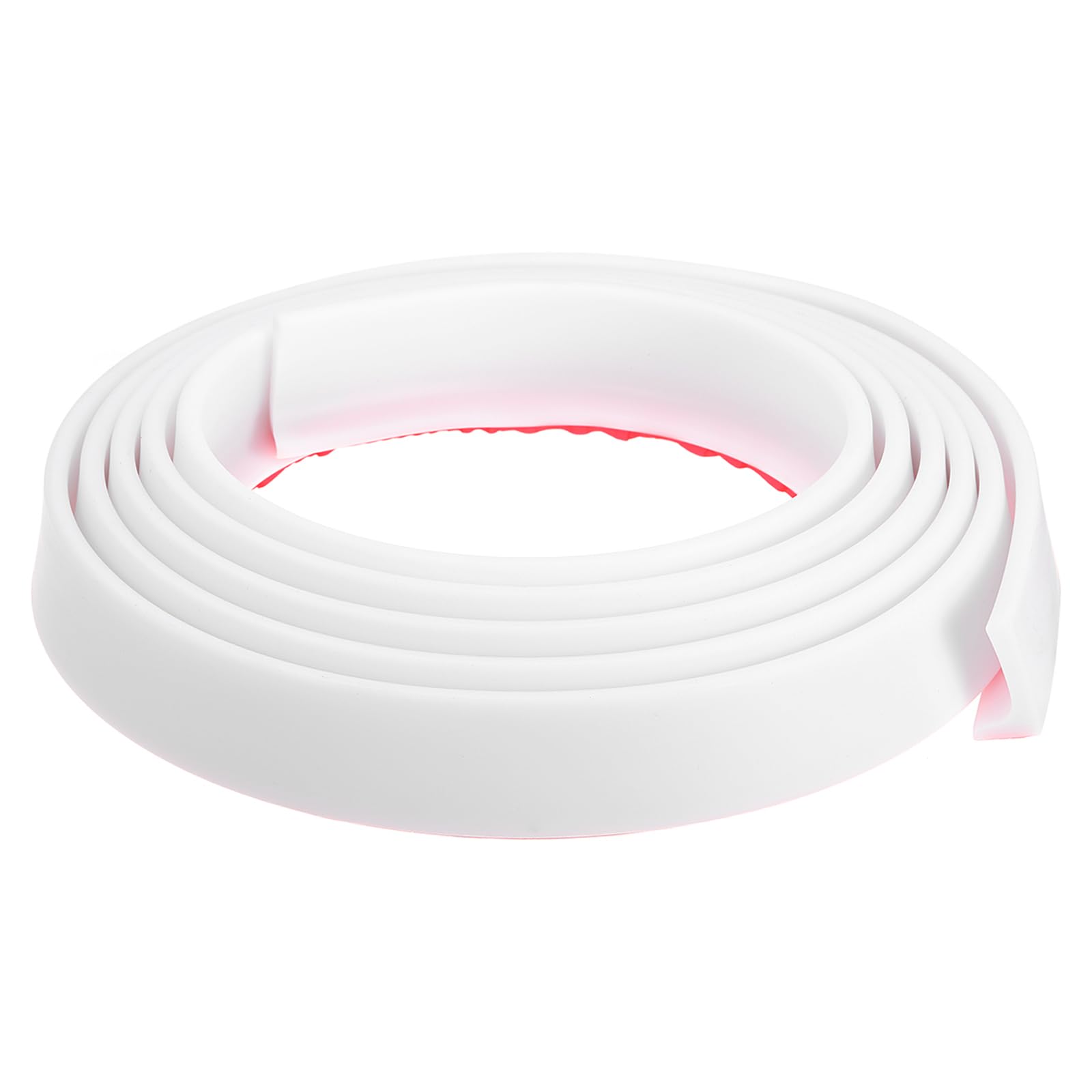 DTGN 118"x0.6"x1.2" (LxWxH) Collapsible Shower Barrier Stopper - 1 Pack - Good for Bathroom Kitchen - L Shape Water Splash Guard Blocker - White