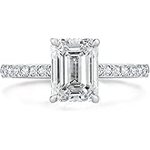 Bo.Dream Cushion/Princess/Emerald Cut Cubic Zirconia Engagement Rings for Women Platinum Plated Sterling Silver