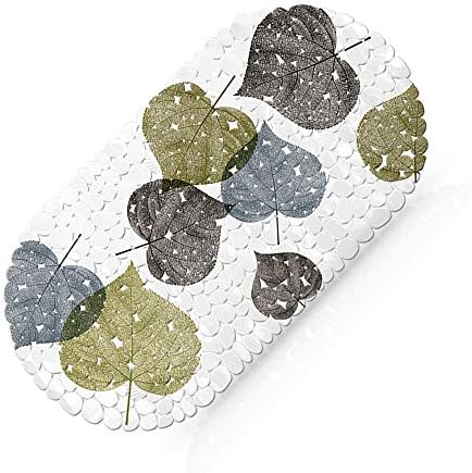 Shower Mats Non Slip Bath Mat, Non slip Kid Bathtub Mat for Babies, Toddlers and Children with Cute Fancy Cartoon Printed [35 * 69cm (Leaves)]