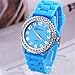 Women 12 Wholesale Assorted Crystal Rhinestone Large Face Watch Silicone Jelly Link Band