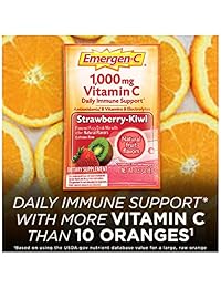 Mezcla para suplemento dietético bebible Emergen-C, con 0,035 oz de vitamina C, sin cafeína, 30...