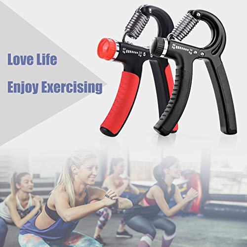 KOOLIFE Hand Grip Strengthener, Hand Workout strengthening Equipment,Grip Exercise Trainer, Hand Gripper Strengthen Exerciser with Adjustable Resistance Range 22 to 88 Lbs - Red - Thumbnail 5