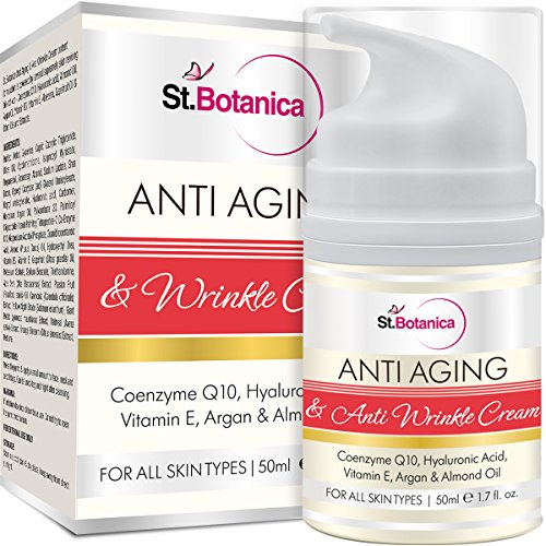 St.Botanica AntiAging & Anti Wrinkle Cream 50ml (With Co-Q10, Hyaluronic acid, Vitamin E & Argan Oil)