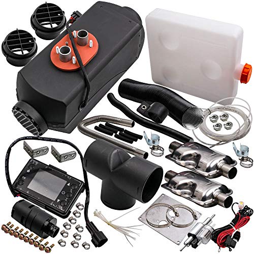 5KW 12V Chauffage à air diesel 10L Réservoir Vent Caravane Motor-Homes Tuyau LCD Thermostat Moniteur + Silencieux Bus Van