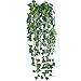 GTIDEA 6 Feet 2Pcs Artificial English Ivy Leaves Greenery Garland Fake Hanging Plants Faux Foliage Garden Wall Stairway Party Wedding Outside Decorations