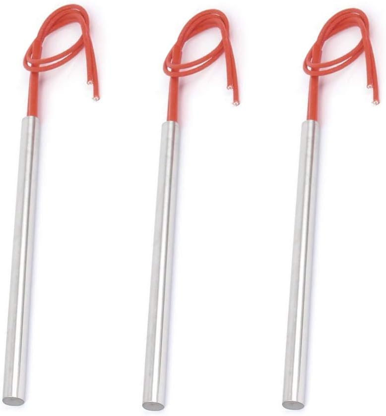tatoko AC 110V 300W 9.5 x 150mm Single Ends Cartridge Heater Heating Element, 5Pcs, Silver Tone&Red