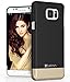 Galaxy Note 5 Case - VENA [iSlide] Dock-Friendly Slim Fit [Hard | Protection] Rubber Coated Case for Samsung Galaxy Note 5 - Black/Champagne Gold