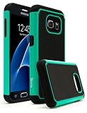 Galaxy S7 Case, Bastex Heavy Duty Slim Fit Hybrid Armor Premium Dual Shock Rubber Silicone Cover with Hard Protective Case for Samsung Galaxy S7 (Teal)