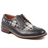 Ferro Aldo MFA-19312D Men's Plaid Perforated Lace Up Oxford Dress Classic Shoes