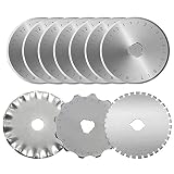 KISSWILL Rotary Cutter Blades 45mm, 10 Pack 45mm Rotary Blades Fits for Fiskars Olfa Martelli Truecut 45mm Cutter Replacement, Sharp and Durable