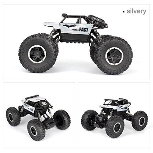 Outsta Off-Road RC Climbing Car,1:18 Scale Mouster Car, 2.4Ghz 4WD Alloy High Speed Racing Cars,Vehicle Toy Remote Control Car Electric Cars Truck-Gold or Sliver,Gift for Boys (Silver)
