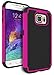 Galaxy S6 Case, Bastex Heavy Duty Hybrid Armor Case - Soft Black Silicone Cover Hard Hot Pink & Black Case for Samsung Galaxy S6 G920