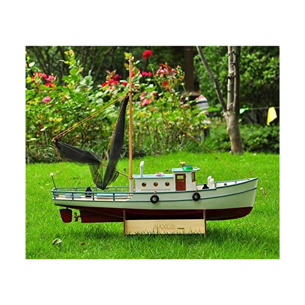 ZNYB DIY Handgefertigte Montage Schiff Maßstab 1/25 Naxos RC Fischereifahrzeug Fernbedienung Holzboot SC Model Kit
