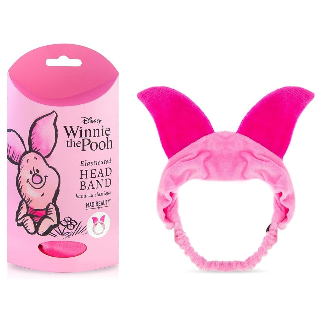 Winnie the Pooh Piglet Ears Makeup Headband | Mad Beauty | Disney Character, Animal Elastic, Funny & Cute, Reusable Comfortable Soft for Women's Hair, Washing face, Girl - Gift