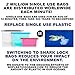 Shark Lock Silicone Food Storage Bag (6 Bags) 2 New 10 Ounce Silicone Snack Bags, 2 Med Reusable Sandwich Bags, 2 Large Reusable Silicone Food Bag, Silicone Storage Bags Reusable