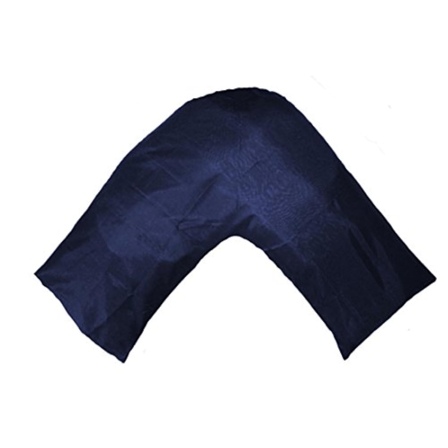 Gyulin Silky Soft Satin Soild Envelope Style V Shaped/Tri/Boomerang Pillow Cover Pillowcase Pillow Protector Cushion Cover for Orthopaedic/Pregnancy/Nursing Pillows,Only Cover No Insert Navy Blue