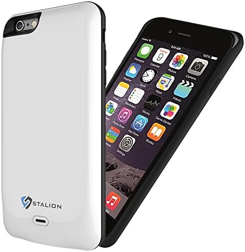 Stalion Stamina 7500mAh Power Bank Cover Battery Case for iPhone 6 Plus 6s Plus [Apple MFi Certified](Milky White)