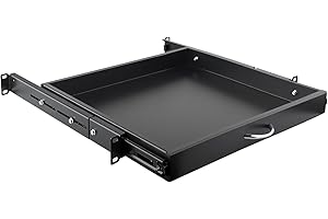 JIZEUO 1U Rack Drawer, Rack Mount Drawer Designed for 19-inch Network Equipment, Servers, AV Racks, or Cabinet Enclosures.