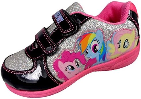 William Lamb Girls MLP My Little Pony Silver Glitter Hook & Loop Trainers UK Sizes 6-12